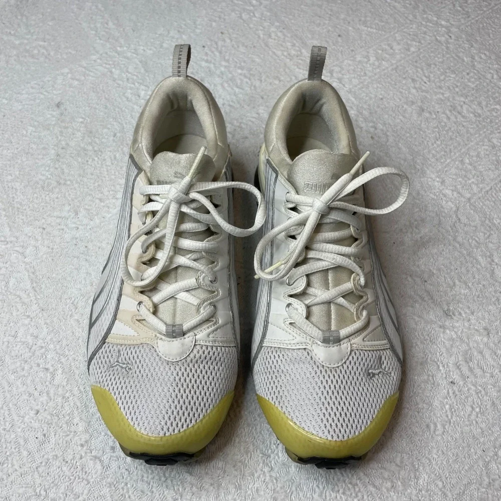 vintage Y2K Puma Cell White Silver Yellow Sneakers Low Top Shoes Mens